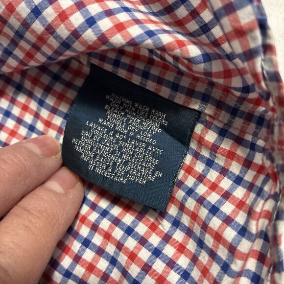 Ralph Lauren Shirt Boys 6 Red Blue Plaid Button Down Long Sleeve Cotton Polo - Picture 6 of 8